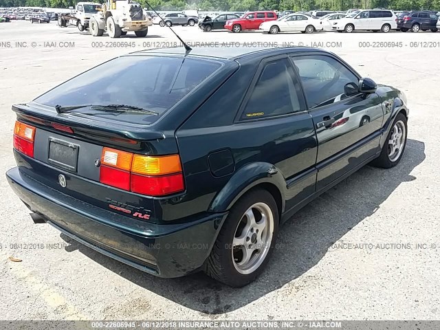 WVWEE4506NK012172 - 1992 VOLKSWAGEN CORRADO SLC GREEN photo 4