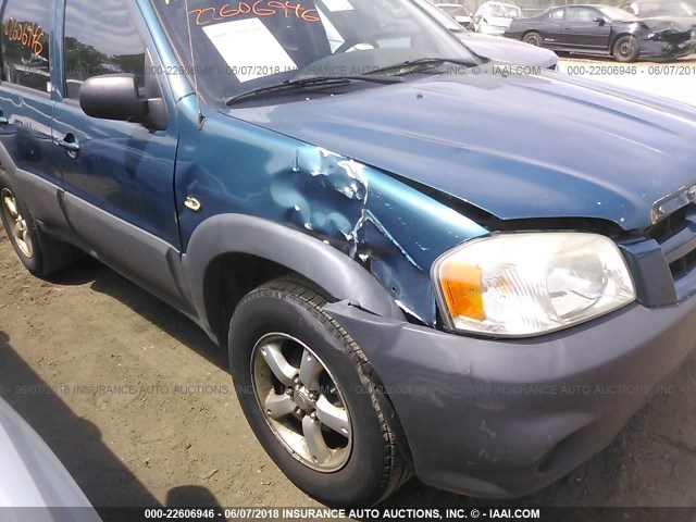 4F2YZ02Z65KM01746 - 2005 MAZDA TRIBUTE I TEAL photo 6