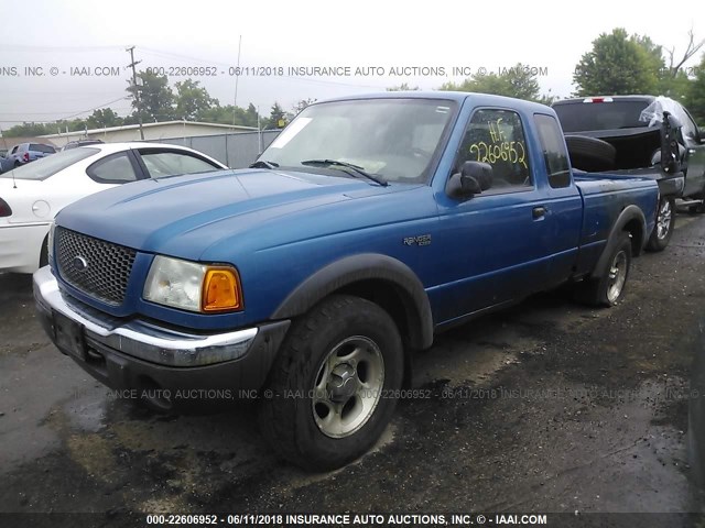 1FTZR15U41TA11386 - 2001 FORD RANGER SUPER CAB BLUE photo 2