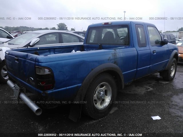 1FTZR15U41TA11386 - 2001 FORD RANGER SUPER CAB BLUE photo 4
