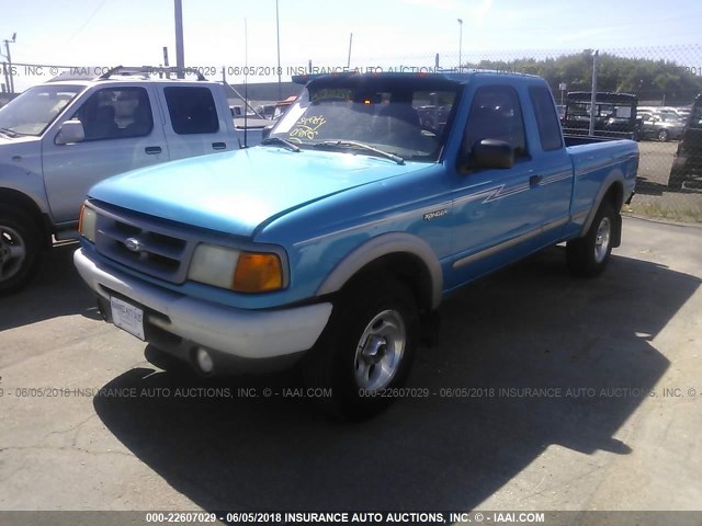 1FTCR15X0TPA39875 - 1996 FORD RANGER SUPER CAB BLUE photo 2