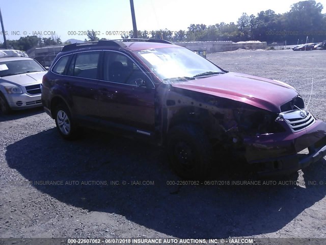 4S4BRBAC9C3213479 - 2012 SUBARU OUTBACK 2.5I MAROON photo 1