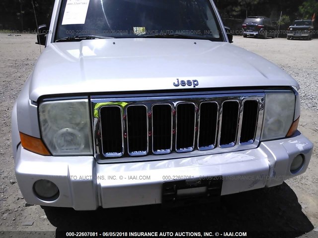 1J8HG582X7C648044 - 2007 JEEP COMMANDER LIMITED SILVER photo 6