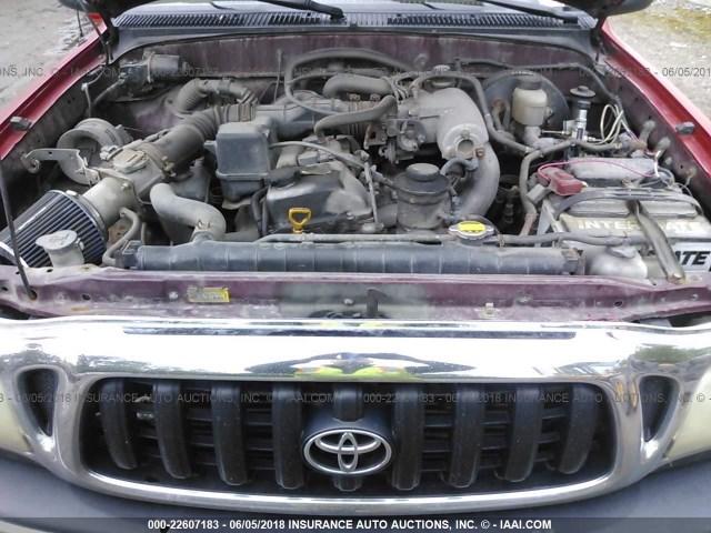 5TEPM62N72Z885041 - 2002 TOYOTA TACOMA RED photo 10