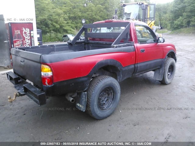 5TEPM62N72Z885041 - 2002 TOYOTA TACOMA RED photo 4