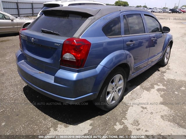 1B3HB48B07D163374 - 2007 DODGE CALIBER SXT BLUE photo 4