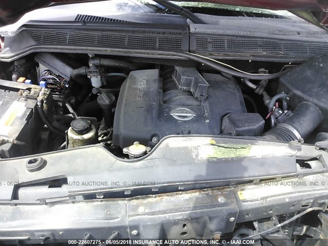 1N6AA07B14N577280 - 2004 NISSAN TITAN XE/SE/LE RED photo 10