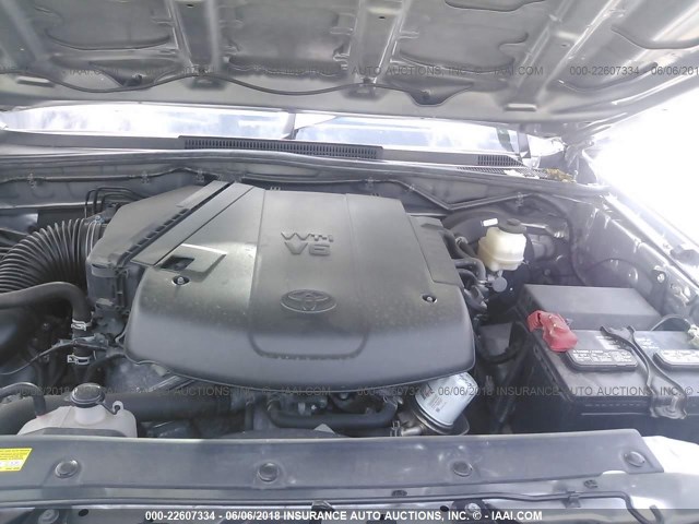 5TFJU4GN9FX070677 - 2015 TOYOTA TACOMA DOUBLE CAB PRERUNNER SILVER photo 10