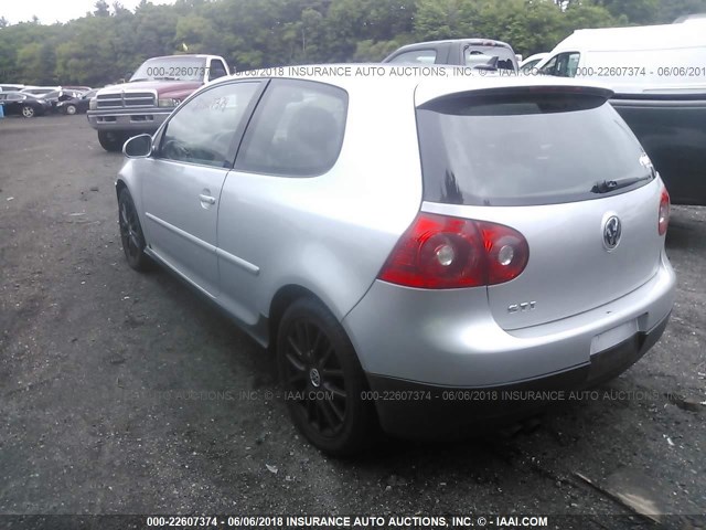 WVWEV71K87W089260 - 2007 VOLKSWAGEN NEW GTI SILVER photo 3