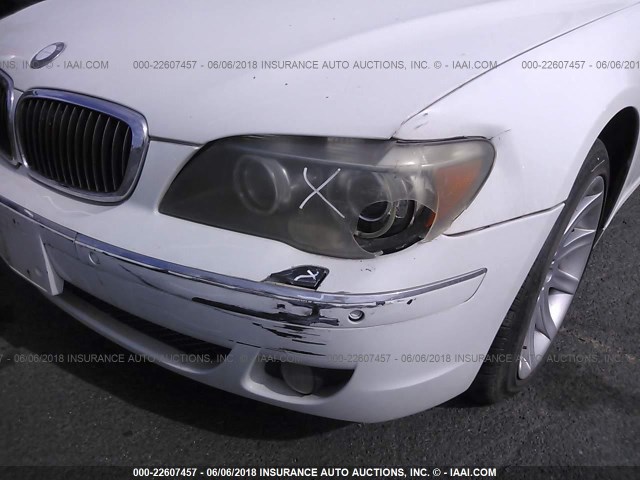 WBAHN83506DT31802 - 2006 BMW 750 LI WHITE photo 6