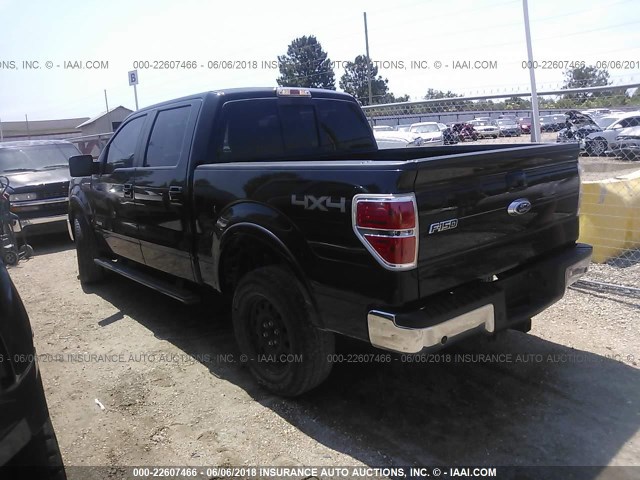 IFTFW1ET7BFD33975 - 2011 FORD F150 SUPERCREW BLACK photo 3