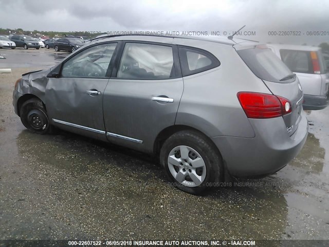 JN8AS5MT5EW610582 - 2014 NISSAN ROGUE SELECT S GRAY photo 3