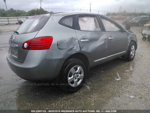 JN8AS5MT5EW610582 - 2014 NISSAN ROGUE SELECT S GRAY photo 4