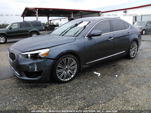 KNALN4D7XE5165087 - 2014 KIA CADENZA BLUE photo 2