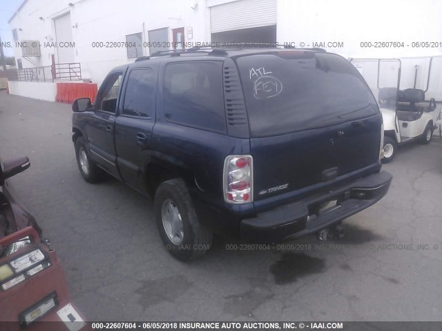 1GNEC13T31R207494 - 2001 CHEVROLET TAHOE C1500 BLUE photo 3