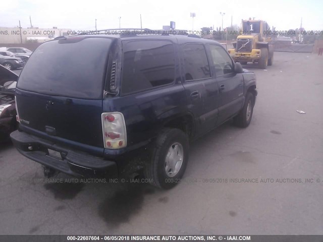 1GNEC13T31R207494 - 2001 CHEVROLET TAHOE C1500 BLUE photo 4