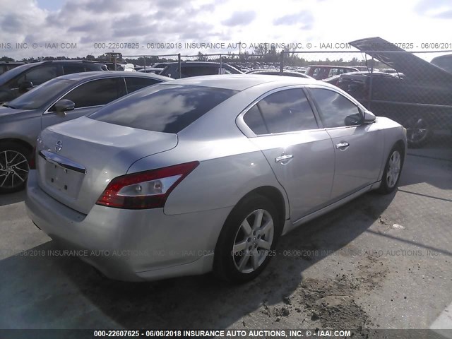 1N4AA51E69C847454 - 2009 NISSAN MAXIMA S/SV SILVER photo 4