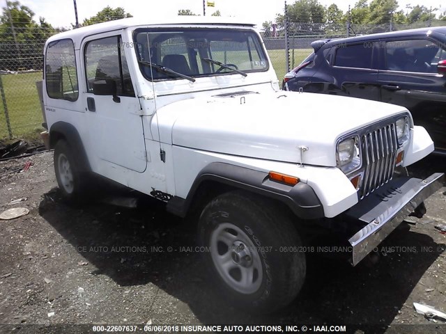 2J4FY19P4NJ557315 - 1992 JEEP WRANGLER / YJ S WHITE photo 1