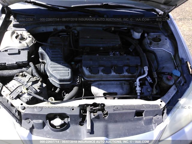 1HGES16395L011383 - 2005 HONDA CIVIC DX VP SILVER photo 10