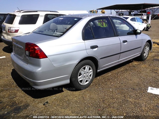 1HGES16395L011383 - 2005 HONDA CIVIC DX VP SILVER photo 4