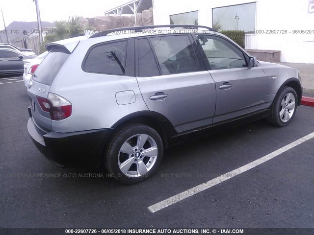 WBXPA73484WB20334 - 2004 BMW X3 SILVER photo 4