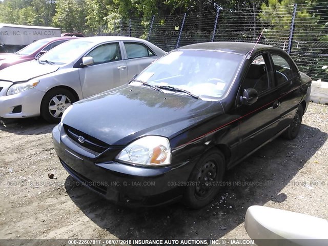 KNADC125956402074 - 2005 KIA RIO BLACK photo 2