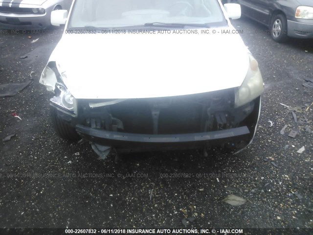 5N1BV28U86N107642 - 2006 NISSAN QUEST S/SE/SL WHITE photo 6