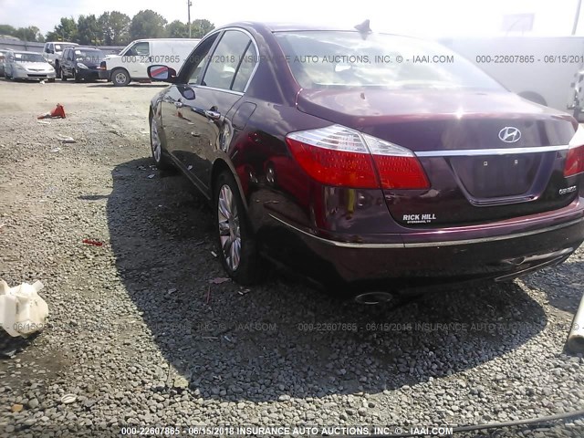 KMHGC46EX9U042581 - 2009 HYUNDAI GENESIS 3.8L MAROON photo 3