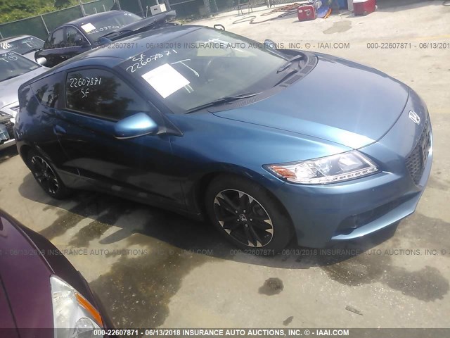 JHMZF1D67FS003046 - 2015 HONDA CR-Z EX BLUE photo 1