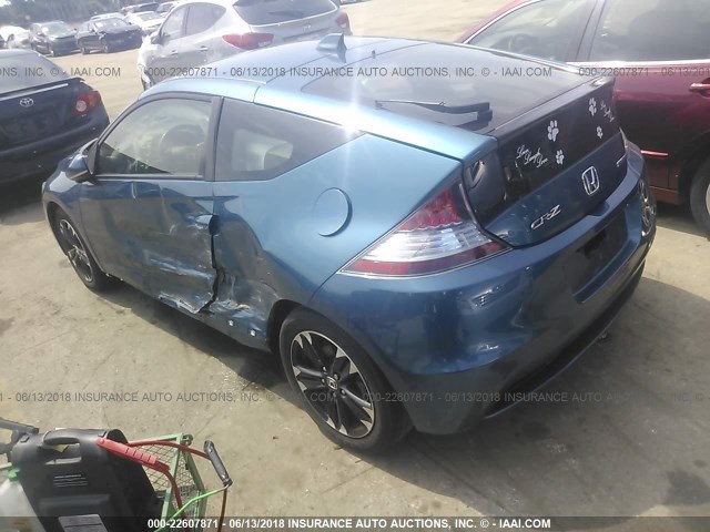 JHMZF1D67FS003046 - 2015 HONDA CR-Z EX BLUE photo 3