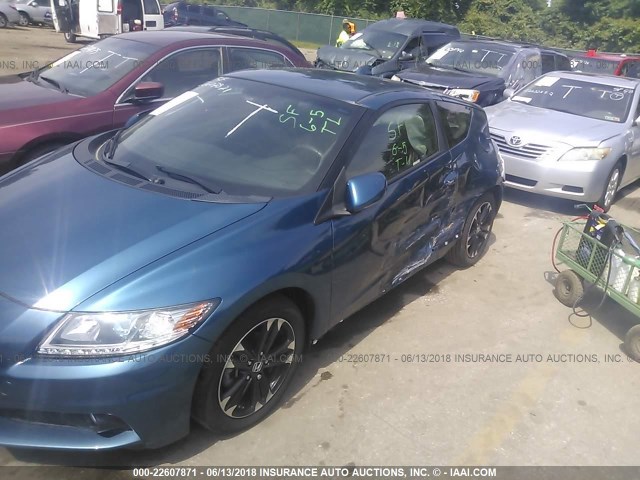 JHMZF1D67FS003046 - 2015 HONDA CR-Z EX BLUE photo 6