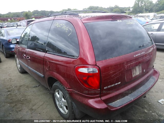 1D4GP45R47B112696 - 2007 DODGE CARAVAN SXT RED photo 3