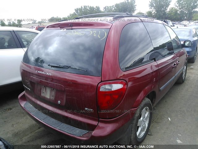 1D4GP45R47B112696 - 2007 DODGE CARAVAN SXT RED photo 4