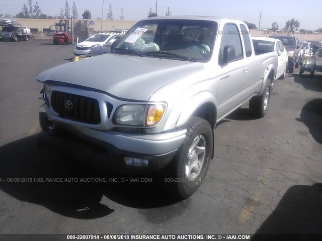 5TESN92N71Z857957 - 2001 TOYOTA TACOMA XTRACAB PRERUNNER ვერცხლისფერი ფოტო 2