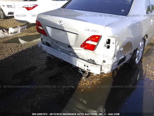 JTHBN30F130095316 - 2003 LEXUS LS 430 SILVER photo 6