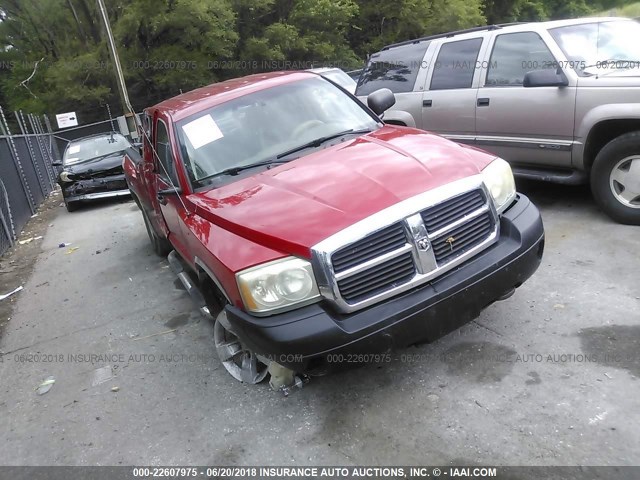 1D7HW58N35S120021 - 2005 DODGE DAKOTA QUAD LARAMIE RED photo 1