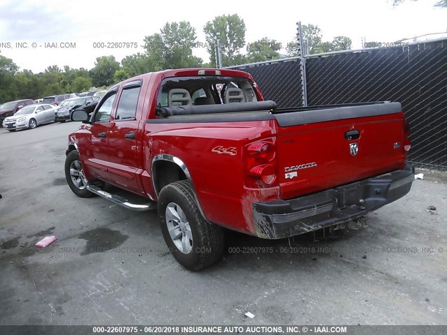 1D7HW58N35S120021 - 2005 DODGE DAKOTA QUAD LARAMIE RED photo 3