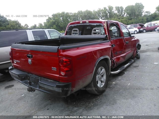 1D7HW58N35S120021 - 2005 DODGE DAKOTA QUAD LARAMIE RED photo 4