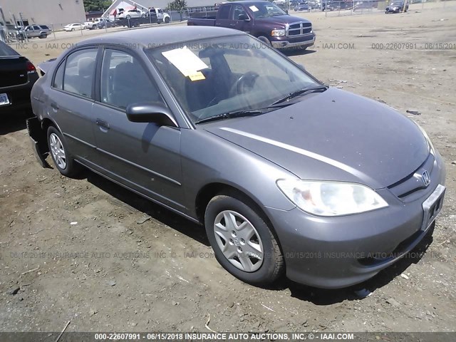 1HGES16385L001539 - 2005 HONDA CIVIC DX VP SILVER photo 1