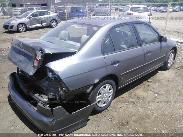 1HGES16385L001539 - 2005 HONDA CIVIC DX VP SILVER photo 4