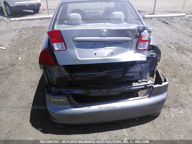 1HGES16385L001539 - 2005 HONDA CIVIC DX VP SILVER photo 6