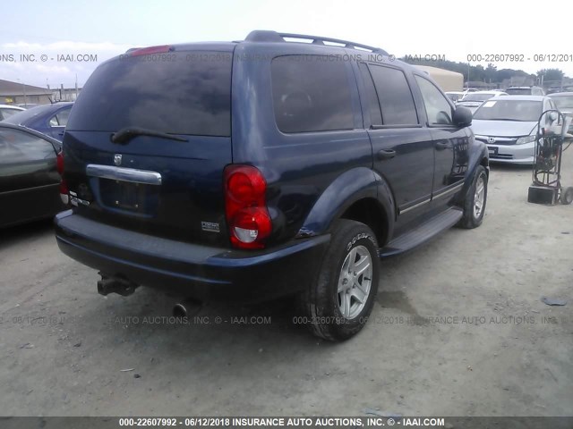 1D4HB58D54F190269 - 2004 DODGE DURANGO LIMITED BLUE photo 4