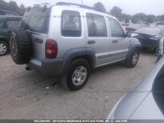 1J4GK48K53W676753 - 2003 JEEP LIBERTY SPORT/FREEDOM SILVER photo 4