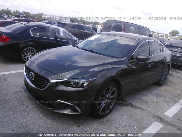 JM1GJ1W56G1455685 - 2016 MAZDA 6 GRAND TOURING GRAY photo 2