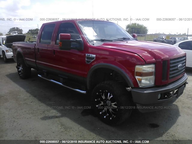 1FTWW31R18ED08638 - 2008 FORD F350 SRW SUPER DUTY RED photo 1