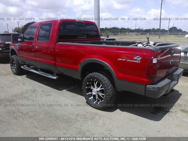 1FTWW31R18ED08638 - 2008 FORD F350 SRW SUPER DUTY RED photo 3