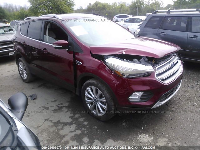 1FMCU9J91HUA63269 - 2017 FORD ESCAPE TITANIUM RED photo 1