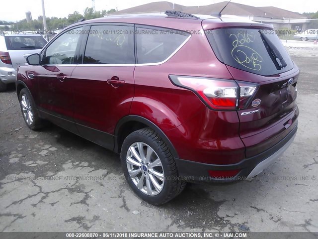 1FMCU9J91HUA63269 - 2017 FORD ESCAPE TITANIUM RED photo 3