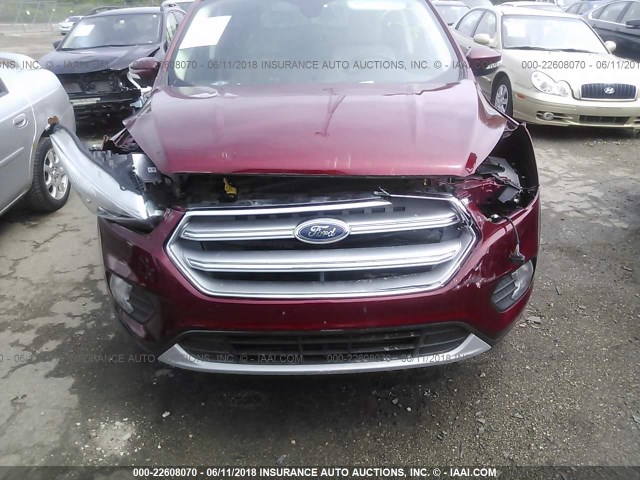 1FMCU9J91HUA63269 - 2017 FORD ESCAPE TITANIUM RED photo 6