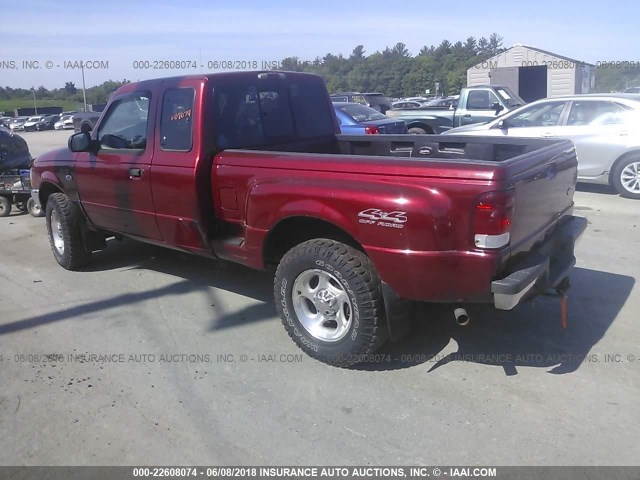 1FTZR15X8YTA59722 - 2000 FORD RANGER SUPER CAB RED photo 3